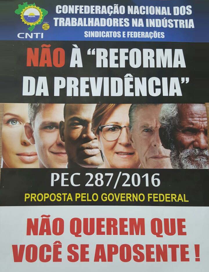 Não a reforma da Previdência